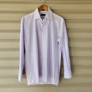 Peter Millar collection men's striped cotton dress shirt